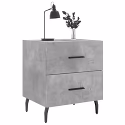 vidaXL Bedside Cabinets Nightstand Bedside Table 2 pcs White Engineered Wood - concrete grey, 2 pcs - Additional view 2