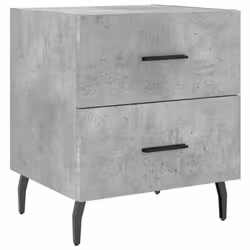 vidaXL Bedside Cabinets Nightstand Bedside Table 2 pcs White Engineered Wood - concrete grey, 2 pcs - Additional view 4