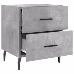 vidaXL Bedside Cabinets Nightstand Bedside Table 2 pcs White Engineered Wood - concrete grey, 2 pcs - Additional view 7