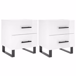VidaXL 827361, White, Iron, Wood, 400 mm, 350 mm, 475 mm, 2 pc(s)