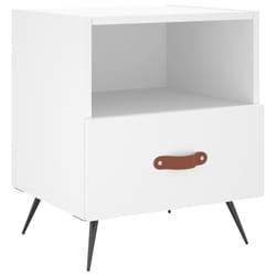vidaXL Bedside Cabinet Bed Table Nightstand Side Table Black Engineered Wood - white, 1 pcs