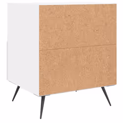 vidaXL Bedside Cabinet Bed Table Nightstand Side Table Black Engineered Wood - white, 2 pcs - Additional view 8