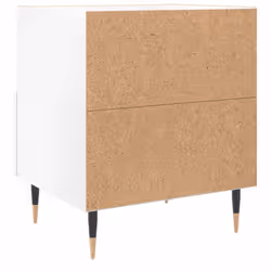 vidaXL Bedside Cabinets Side Table Nightstand 2 pcs Sonoma Oak Engineered Wood - high gloss white, 1 pcs - Additional view 5
