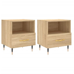 vidaXL Bedside Cabinets Side Table Nightstand 2 pcs Sonoma Oak Engineered Wood - sonoma oak, 2 pcs