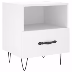 VidaXL 827420, White, Iron, Wood, 400 mm, 350 mm, 475 mm, 1 pc(s)
