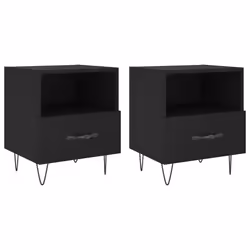 VidaXL 827423, Black, Iron, Wood, 400 mm, 350 mm, 475 mm, 2 pc(s)