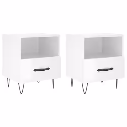 VidaXL 827425, White, Iron, Wood, 400 mm, 350 mm, 475 mm, 2 pc(s)
