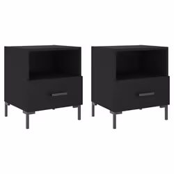 VidaXL 827439, Black, Iron, Wood, 400 mm, 350 mm, 475 mm, 2 pc(s)