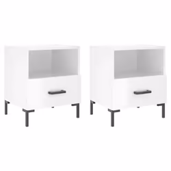 VidaXL 827441, White, Iron, Wood, 400 mm, 350 mm, 475 mm, 2 pc(s)
