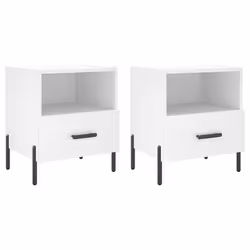 VidaXL 827453, White, Iron, Wood, 400 mm, 350 mm, 475 mm, 2 pc(s)
