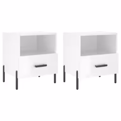 VidaXL 827457, White, Iron, Wood, 400 mm, 350 mm, 475 mm, 2 pc(s)