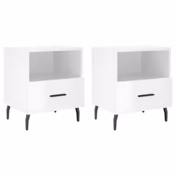 VidaXL 827473, White, Aluminium, Iron, Wood, 400 mm, 350 mm, 475 mm, 2 pc(s)