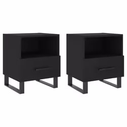 VidaXL 827487, Black, Iron, Wood, 400 mm, 350 mm, 475 mm, 2 pc(s)