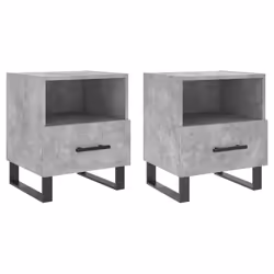 VidaXL 827493, Concrete colour, Iron, Wood, 400 mm, 350 mm, 475 mm, 2 pc(s)