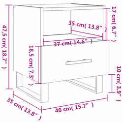 vidaXL Bedside Cabinets Side Table Nightstand 2 pcs Sonoma Oak Engineered Wood - smoked oak, 1 pcs