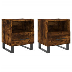 vidaXL Bedside Cabinets Side Table Nightstand 2 pcs Sonoma Oak Engineered Wood - smoked oak, 2 pcs