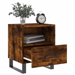 vidaXL Bedside Cabinets Side Table Nightstand 2 pcs Sonoma Oak Engineered Wood - smoked oak, 2 pcs