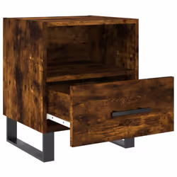 vidaXL Bedside Cabinets Side Table Nightstand 2 pcs Sonoma Oak Engineered Wood - smoked oak, 2 pcs - Additional view 4