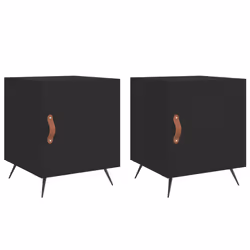 VidaXL 827503, Black, Iron, Polyurethane (PU), Wood, 400 mm, 400 mm, 500 mm, 2 pc(s)