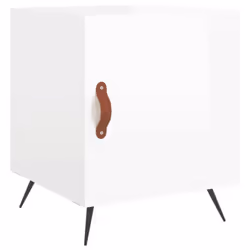 vidaXL Bedside Cabinet Bed Table Nightstand Side Table White Engineered Wood - high gloss white, 1 pcs