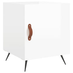 vidaXL Bedside Cabinet Bed Table Nightstand Side Table White Engineered Wood - high gloss white, 1 pcs