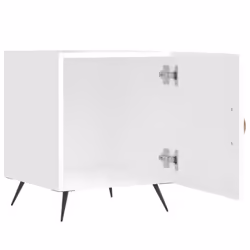 vidaXL Bedside Cabinet Bed Table Nightstand Side Table White Engineered Wood - high gloss white, 1 pcs