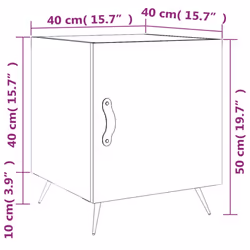vidaXL Bedside Cabinet Bed Table Nightstand Side Table White Engineered Wood - high gloss white, 1 pcs
