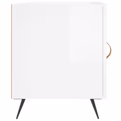 vidaXL Bedside Cabinet Bed Table Nightstand Side Table White Engineered Wood - high gloss white, 1 pcs - Additional view 4