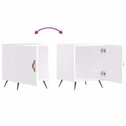 vidaXL Bedside Cabinet Bed Table Nightstand Side Table White Engineered Wood - high gloss white, 1 pcs - Additional view 6