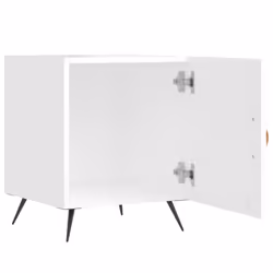 vidaXL Bedside Cabinet Bed Table Nightstand Side Table White Engineered Wood - high gloss white, 2 pcs - Additional view 4