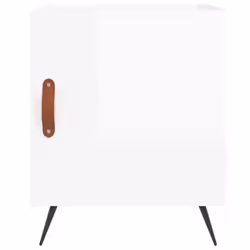 vidaXL Bedside Cabinet Bed Table Nightstand Side Table White Engineered Wood - high gloss white, 2 pcs - Additional view 5