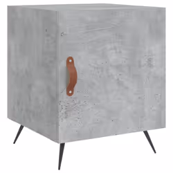 vidaXL Bedside Cabinet Bed Table Nightstand Side Table White Engineered Wood - concrete grey, 1 pcs