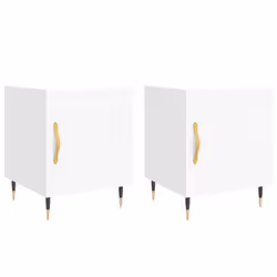 VidaXL 827517, White, Iron, Wood, 400 mm, 400 mm, 500 mm, 2 pc(s)