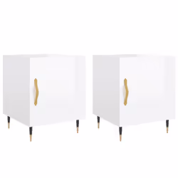 VidaXL 827521, White, Iron, Wood, 400 mm, 400 mm, 500 mm, 2 pc(s)