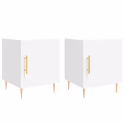 VidaXL 827533, White, Iron, Wood, 400 mm, 400 mm, 500 mm, 2 pc(s)