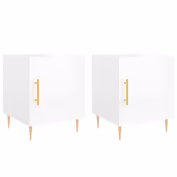 VidaXL 827537, White, Iron, Wood, 400 mm, 400 mm, 500 mm, 2 pc(s)