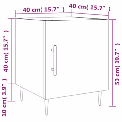 vidaXL Bedside Cabinets Side Table Bedstand 2 pcs Grey Sonoma Engineered Wood - Additional view 3