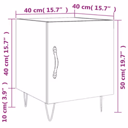 vidaXL Bedside Cabinet Bed Table Nightstand High Gloss White Engineered Wood - grey sonoma, 1 pcs - Additional view 3