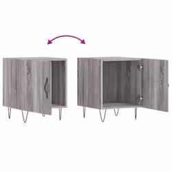 vidaXL Bedside Cabinet Bed Table Nightstand High Gloss White Engineered Wood - grey sonoma, 1 pcs - Additional view 8