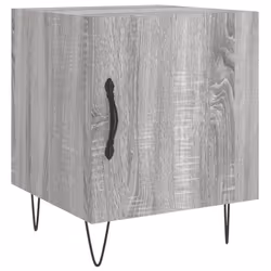 vidaXL Bedside Cabinet Bed Table Nightstand High Gloss White Engineered Wood - grey sonoma, 2 pcs - Additional view 4