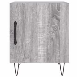 vidaXL Bedside Cabinet Bed Table Nightstand High Gloss White Engineered Wood - grey sonoma, 2 pcs - Additional view 5