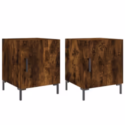 vidaXL Bedside Cabinets Nightstand Bedside Table Bed Cabinet Engineered Wood - smoked oak, 2 pcs