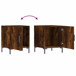 vidaXL Bedside Cabinets Nightstand Bedside Table Bed Cabinet Engineered Wood - smoked oak, 2 pcs - Additional view 6