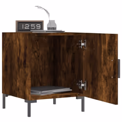 vidaXL Bedside Cabinets Nightstand Bedside Table Bed Cabinet Engineered Wood - smoked oak, 2 pcs - Additional view 8