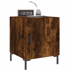 vidaXL Bedside Cabinets Nightstand Bedside Table Bed Cabinet Engineered Wood - smoked oak, 2 pcs - Additional view 9