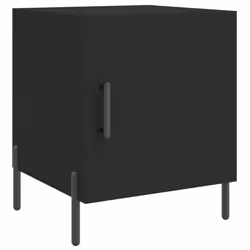 vidaXL Bedside Cabinet Bedside Table Nightstand Bedstand Black Engineered Wood - black, 2 pcs - Additional view 4