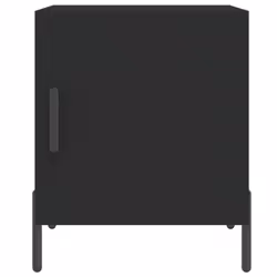 vidaXL Bedside Cabinet Bedside Table Nightstand Bedstand Black Engineered Wood - black, 2 pcs - Additional view 5