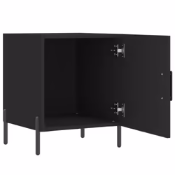 vidaXL Bedside Cabinet Bedside Table Nightstand Bedstand Black Engineered Wood - black, 2 pcs - Additional view 7