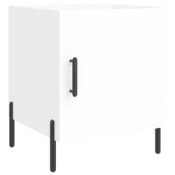 vidaXL Bedside Cabinet Bedside Table Nightstand Bedstand Black Engineered Wood - high gloss white, 1 pcs