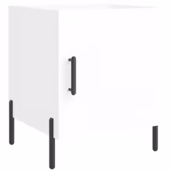 vidaXL Bedside Cabinet Bedside Table Nightstand Bedstand Black Engineered Wood - high gloss white, 2 pcs - Additional view 4